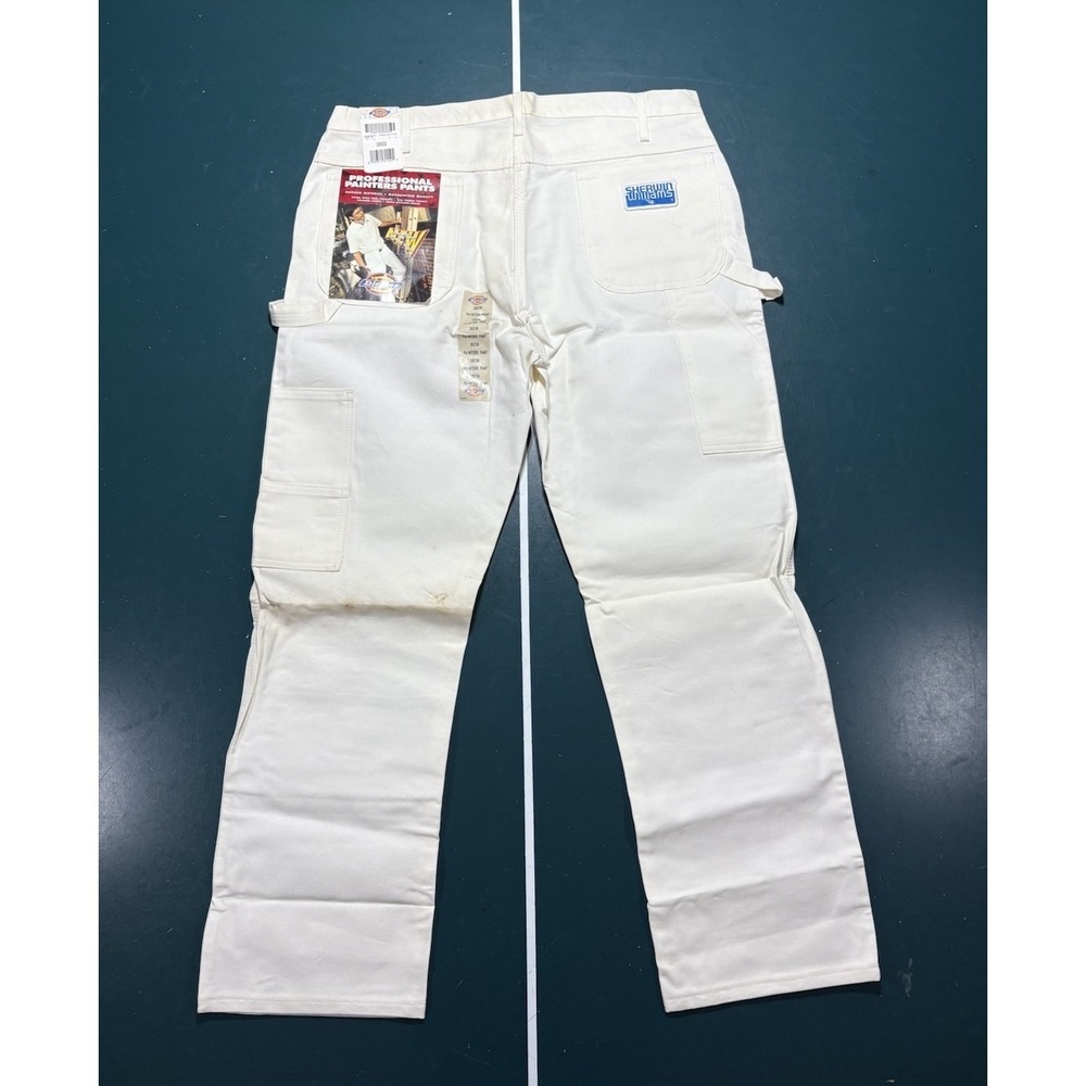 Vintage Dickies Sherwin Williams White Painter Pants Size 38x30 Carpenter NWT